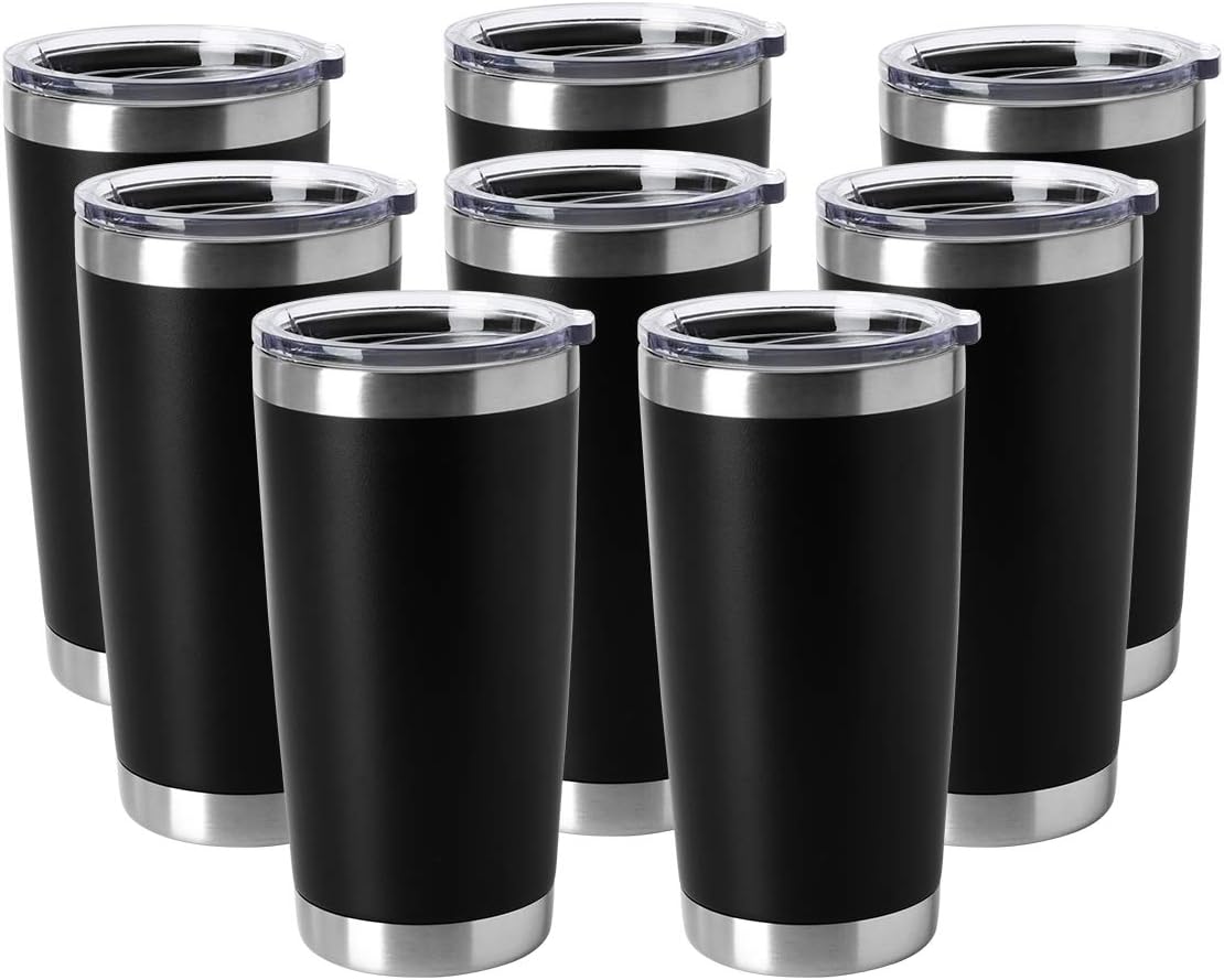 20oz Stainless Steel Tumblers Bulk, Insulated Travel Cup with Lid, Double Wall Vacuum Coffee Mug for Cold & Hot Drinks 1 Pack, Orange