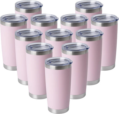 20oz Stainless Steel Tumblers Bulk, Insulated Travel Cup with Lid, Double Wall Vacuum Coffee Mug for Cold & Hot Drinks 1 Pack, Orange