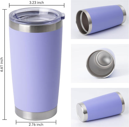 20oz Stainless Steel Tumblers Bulk, Insulated Travel Cup with Lid, Double Wall Vacuum Coffee Mug for Cold & Hot Drinks 1 Pack, Orange