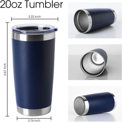 20oz Stainless Steel Tumblers Bulk, Insulated Travel Cup with Lid, Double Wall Vacuum Coffee Mug for Cold & Hot Drinks 1 Pack, Orange