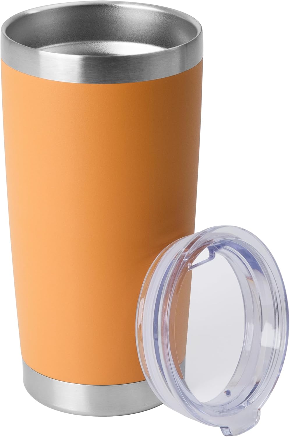 20oz Stainless Steel Tumblers Bulk, Insulated Travel Cup with Lid, Double Wall Vacuum Coffee Mug for Cold & Hot Drinks 1 Pack, Orange