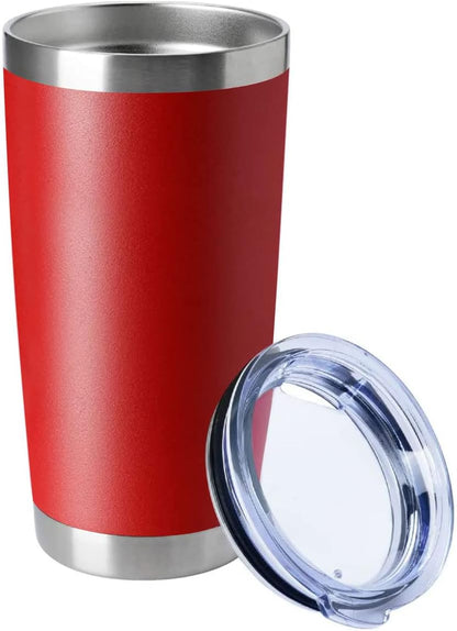 20oz Stainless Steel Tumblers Bulk, Insulated Travel Cup with Lid, Double Wall Vacuum Coffee Mug for Cold & Hot Drinks 1 Pack, Orange