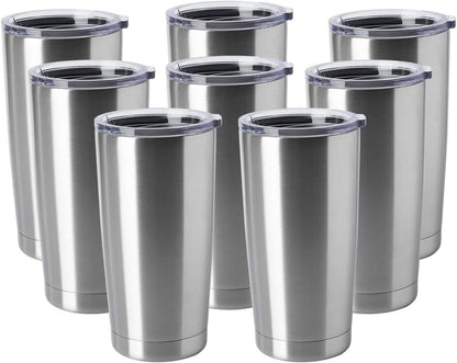 20oz Stainless Steel Tumblers Bulk, Insulated Travel Cup with Lid, Double Wall Vacuum Coffee Mug for Cold & Hot Drinks 1 Pack, Orange