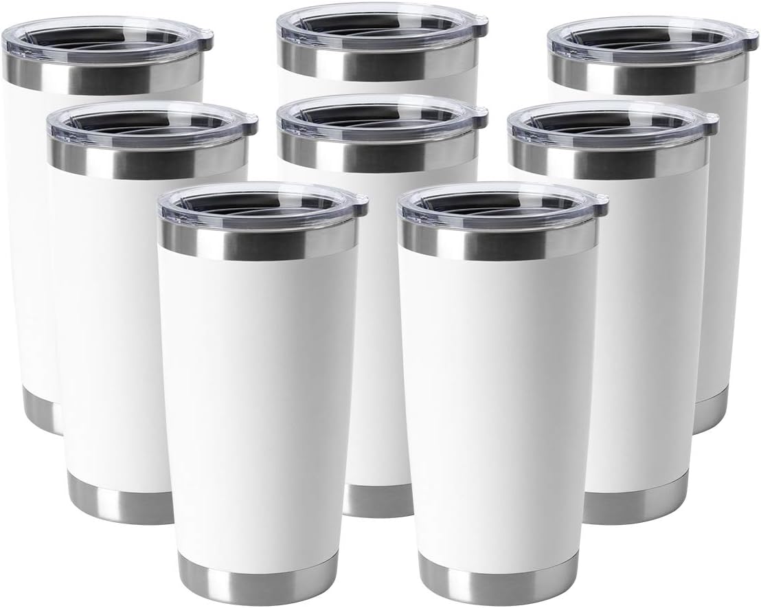 20oz Stainless Steel Tumblers Bulk, Insulated Travel Cup with Lid, Double Wall Vacuum Coffee Mug for Cold & Hot Drinks 1 Pack, Orange