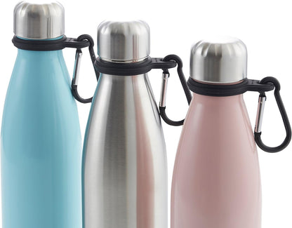 Silicone Water Bottle Carrier with Carabiner (2 Pack)