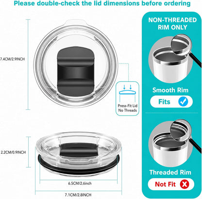 30 oz Tumbler Lid, Replacement Lids Compatible for YETI 30/32 oz Tumbler, 14 oz Mug and 35 oz Straw Mug, Travel Spill Proof Cup Lids Covers with Magnetic Slider Switch, BPA Free