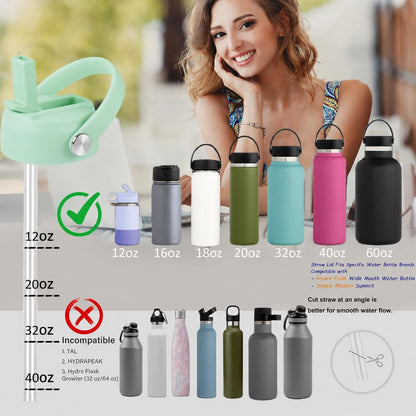 RRegeny Straw Lid for Hydro Flask Wide Mouth 32 40 oz, Lids with Flexible Handle compatible with HydroFlask, Replacement Sports Flex Cap Wide Mouth Top