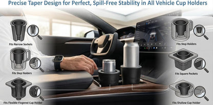 Slim Can Universal Cup Holder Adapter Slim Cup 8.4 oz / 12 oz can Holder Expander Car Cup Holder Fits Red Bull Celsius Energy Drink Michelob White Claw Truly Black - 3D Printed in USA