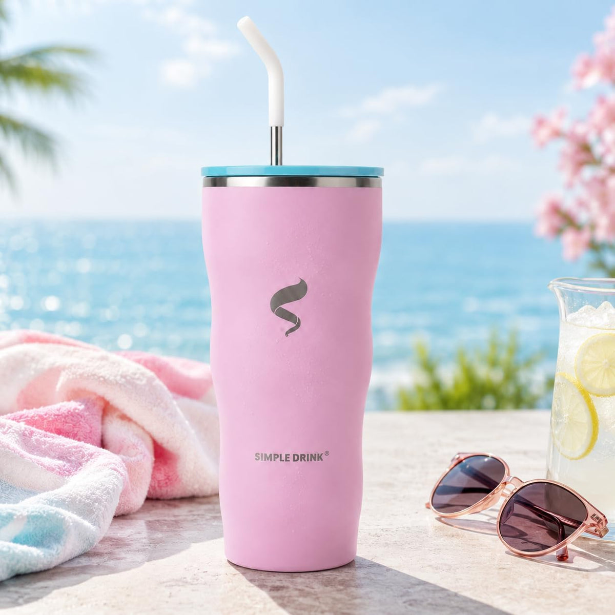 20 oz Insulated Tumbler, Straw and Flat Lids,Jelly Green | 18/8 stainless steel, double-wall vacuum insulation, BPA-free materials, reusable straw, for everyday hot and cold drinks.