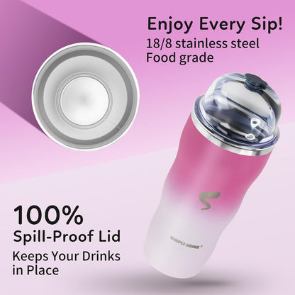 20 oz Insulated Tumbler, Straw and Flat Lids,Jelly Green | 18/8 stainless steel, double-wall vacuum insulation, BPA-free materials, reusable straw, for everyday hot and cold drinks.
