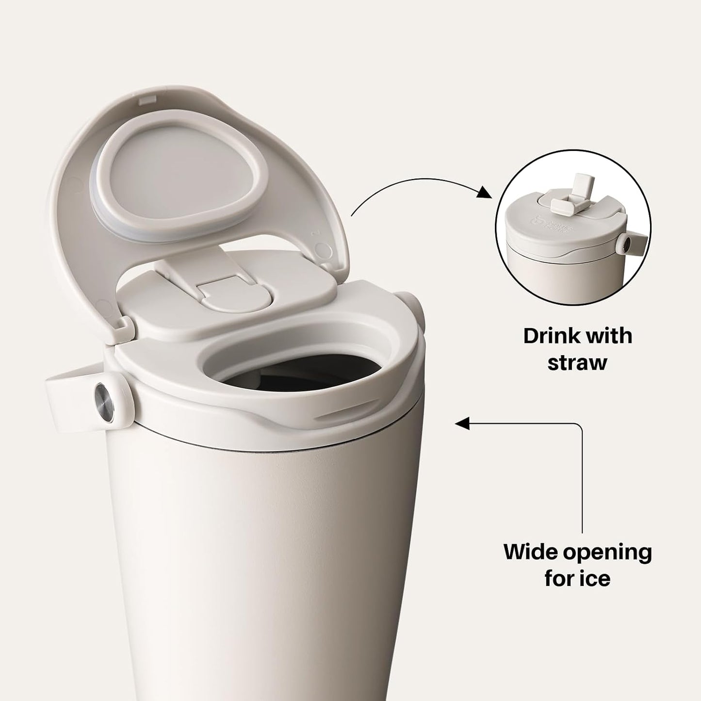 BOTTLE BOTTLE Insulated Tumbler with Handle and Straw Lid 30oz(Gray) | Stainless Steel Leak-Proof Water Bottle,for Hot & Cold Drinks,Add Ice Without Unscrewing,BPA-Free,for Travel,Sports,Office