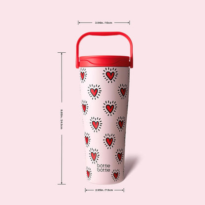 BOTTLE BOTTLE Insulated Tumbler with Handle and Straw Lid 30oz(Gray) | Stainless Steel Leak-Proof Water Bottle,for Hot & Cold Drinks,Add Ice Without Unscrewing,BPA-Free,for Travel,Sports,Office