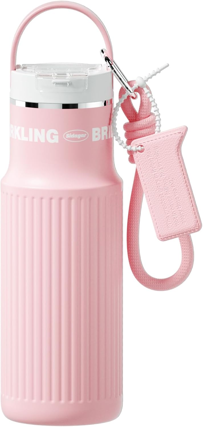 19 oz Insulated Travel Tumbler with Flip Lids, Double Wall Coffee Mug Stainless Steel Water Bottle, Leakproof BPA-Free Cup for Gym Cup-Holder Friendly