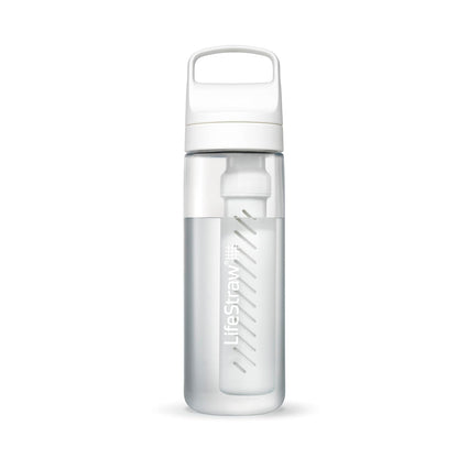 Go Series – BPA-Free Water Filter Bottle for Travel and Everyday use removes Bacteria, parasites and microplastics, Improves Taste, 22oz; Clear