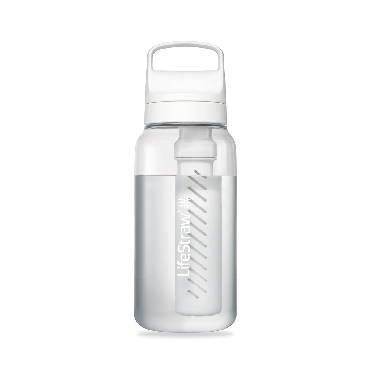 Go Series – BPA-Free Water Filter Bottle for Travel and Everyday use removes Bacteria, parasites and microplastics, Improves Taste, 22oz; Clear