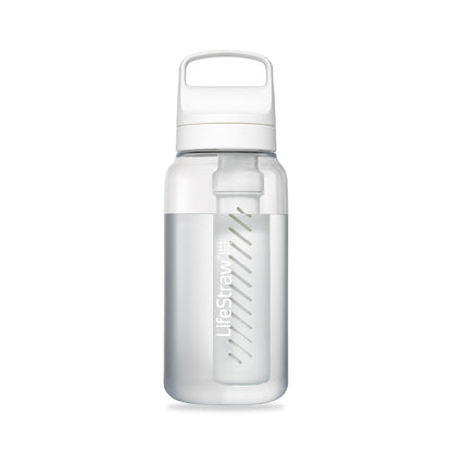 Go Series – BPA-Free Water Filter Bottle for Travel and Everyday use removes Bacteria, parasites and microplastics, Improves Taste, 22oz; Clear