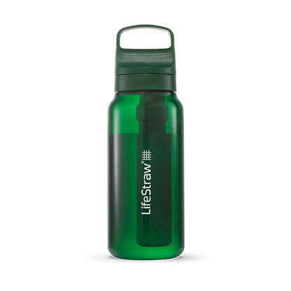 Go Series – BPA-Free Water Filter Bottle for Travel and Everyday use removes Bacteria, parasites and microplastics, Improves Taste, 22oz; Clear