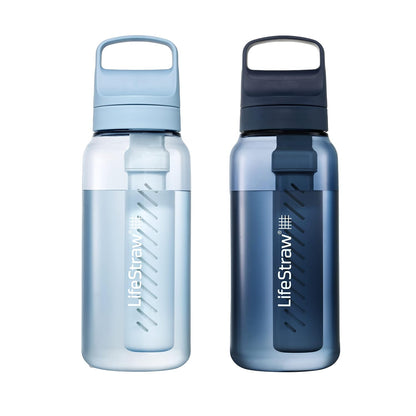 Go Series – BPA-Free Water Filter Bottle for Travel and Everyday use removes Bacteria, parasites and microplastics, Improves Taste, 22oz; Clear