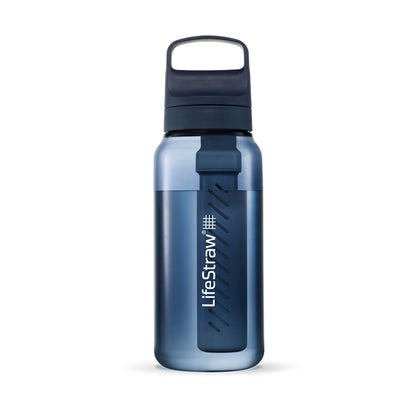 Go Series – BPA-Free Water Filter Bottle for Travel and Everyday use removes Bacteria, parasites and microplastics, Improves Taste, 22oz; Clear