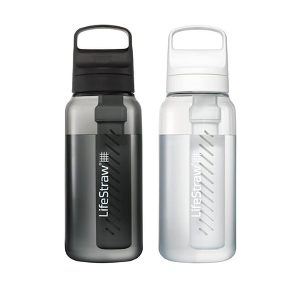 Go Series – BPA-Free Water Filter Bottle for Travel and Everyday use removes Bacteria, parasites and microplastics, Improves Taste, 22oz; Clear