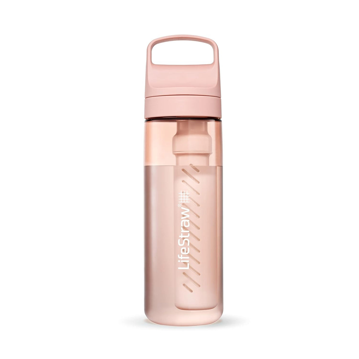 Go Series – BPA-Free Water Filter Bottle for Travel and Everyday use removes Bacteria, parasites and microplastics, Improves Taste, 22oz; Clear