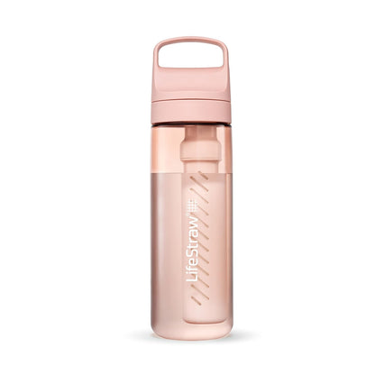Go Series – BPA-Free Water Filter Bottle for Travel and Everyday use removes Bacteria, parasites and microplastics, Improves Taste, 22oz; Clear