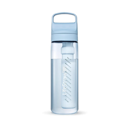 Go Series – BPA-Free Water Filter Bottle for Travel and Everyday use removes Bacteria, parasites and microplastics, Improves Taste, 22oz; Clear