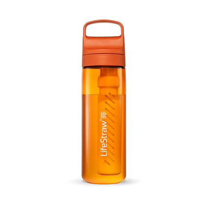 Go Series – BPA-Free Water Filter Bottle for Travel and Everyday use removes Bacteria, parasites and microplastics, Improves Taste, 22oz; Clear