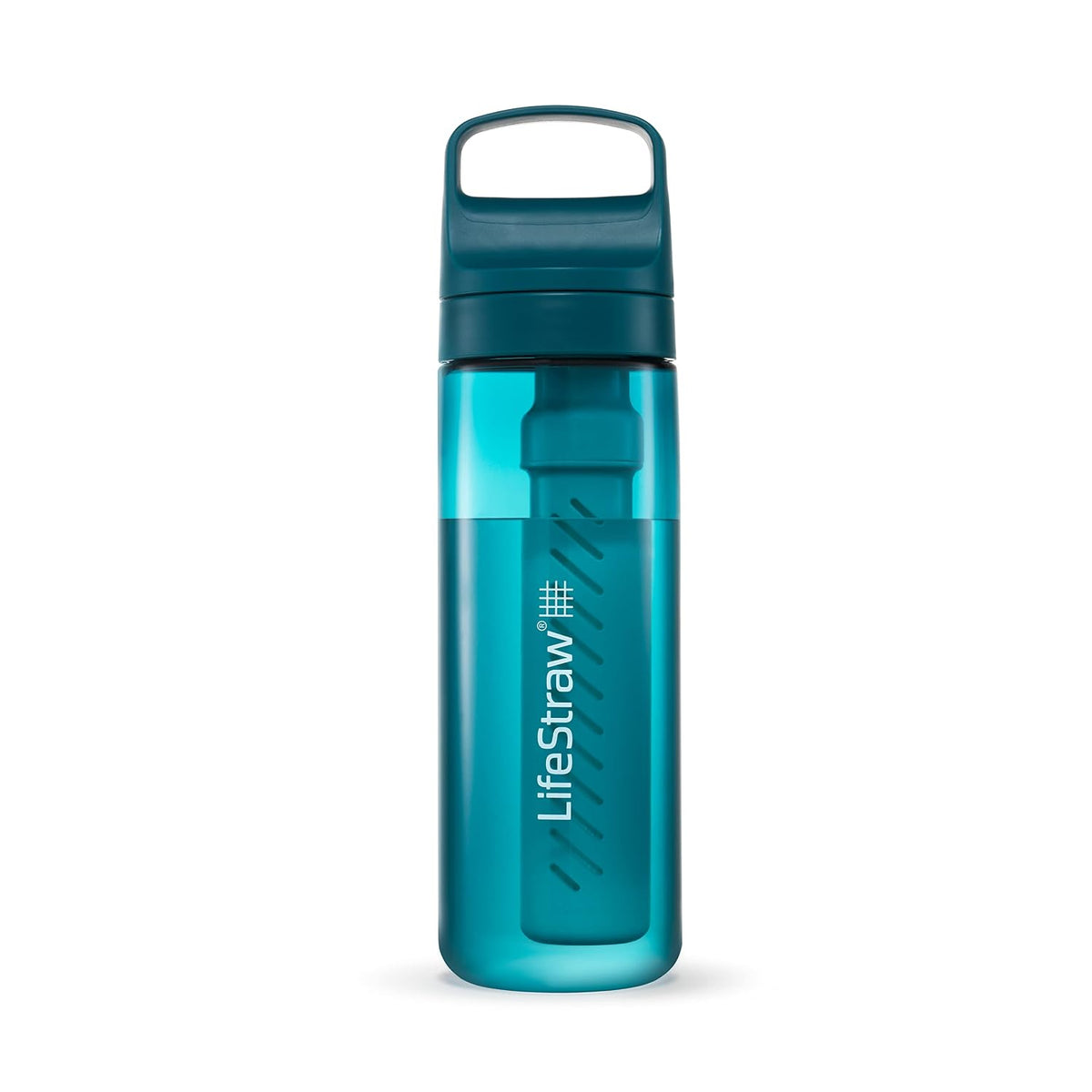 Go Series – BPA-Free Water Filter Bottle for Travel and Everyday use removes Bacteria, parasites and microplastics, Improves Taste, 22oz; Clear
