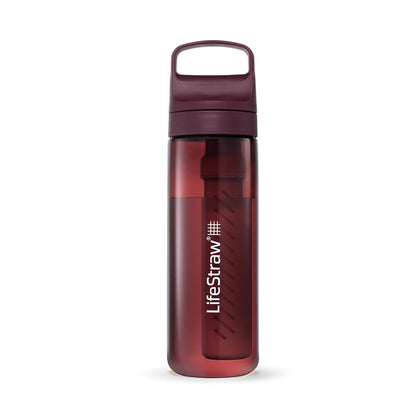 Go Series – BPA-Free Water Filter Bottle for Travel and Everyday use removes Bacteria, parasites and microplastics, Improves Taste, 22oz; Clear