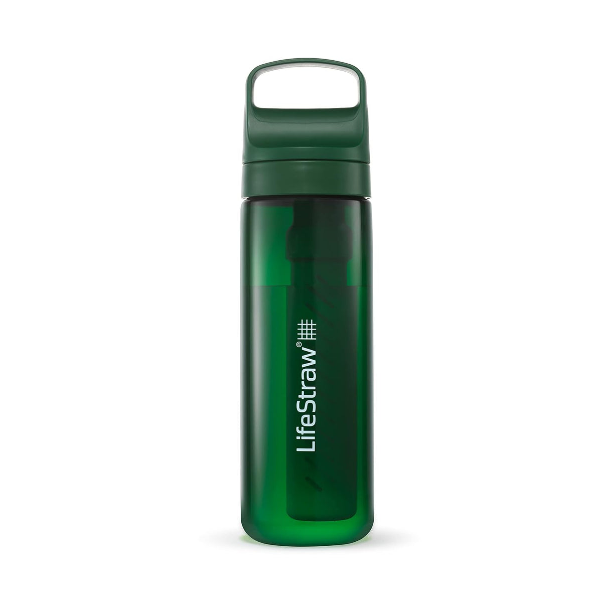 Go Series – BPA-Free Water Filter Bottle for Travel and Everyday use removes Bacteria, parasites and microplastics, Improves Taste, 22oz; Clear