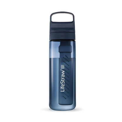 Go Series – BPA-Free Water Filter Bottle for Travel and Everyday use removes Bacteria, parasites and microplastics, Improves Taste, 22oz; Clear