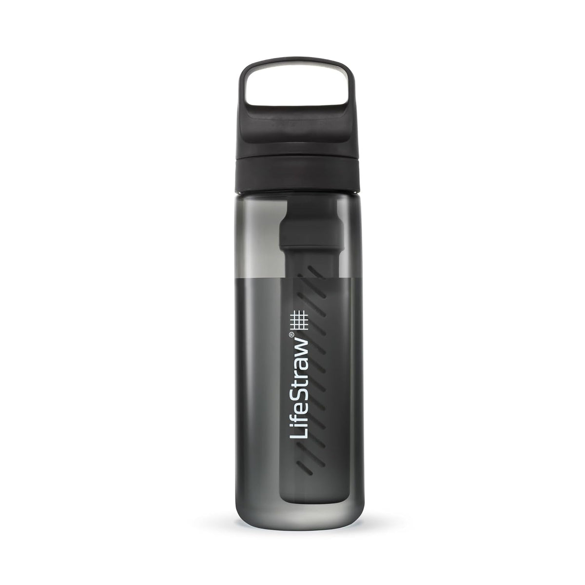 Go Series – BPA-Free Water Filter Bottle for Travel and Everyday use removes Bacteria, parasites and microplastics, Improves Taste, 22oz; Clear