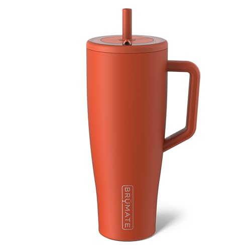 BrüMate Era 40 oz Tumbler with Handle & Straw | 100% Leakproof Insulated Water Bottle Tumbler with Lid & Flexible SoftSip Straw | Made of Stainless Steel | Cup Holder Friendly | 40oz (Nightfall Blue)