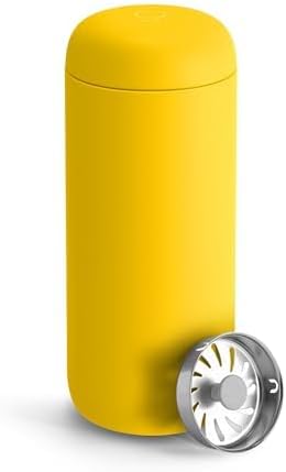 Fellow 16 oz Carter Move Travel Mug - Vacuum-Insulated Stainless Steel Travel Coffee Mug - Coffee Tumbler with Ceramic Interior and Splash Guard - Matte Black