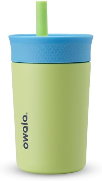 Owala Kids BPA-Free Plastic Tumbler with Spill Resistant Flexible Straw, Easy to Clean, Kids Water Bottle, Great for Travel, Dishwasher Safe, 15 Oz, Skate Park