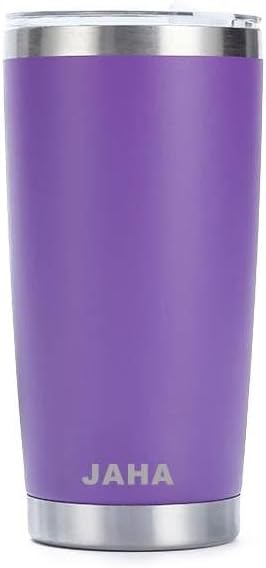 JAHA Stainless Steel Rambler 20 oz Vacuum Insulated Coffee Travel Mug With Magnetic Lid, Tumbler Cup (Cyan Blue), JH001
