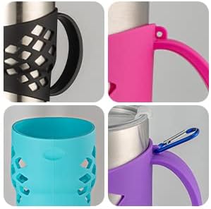 WISDING 30 oz Tumbler Silicone Grip Protective Sleeve Cover With Handle, Pink