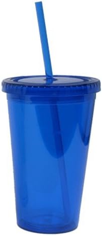 Simple Green Solutions - Customizable Paper Insert Acrylic Double Wall Cup for Cold Drinks, Clear Reusable Cups with Lids & Straws, Insulated Plastic Tumblers with Lids & Straw, Acrylic Tumblers, 16oz