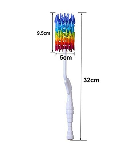 Bottle Brush Cleaner-Baby Milk Bottle Cleaner Soft Silicone Bottle Brusher / 360 Degree Rotating Long Handle Brush for Washing Glassware, Cup, Decanter, Narrow Neck Brewing Bottle