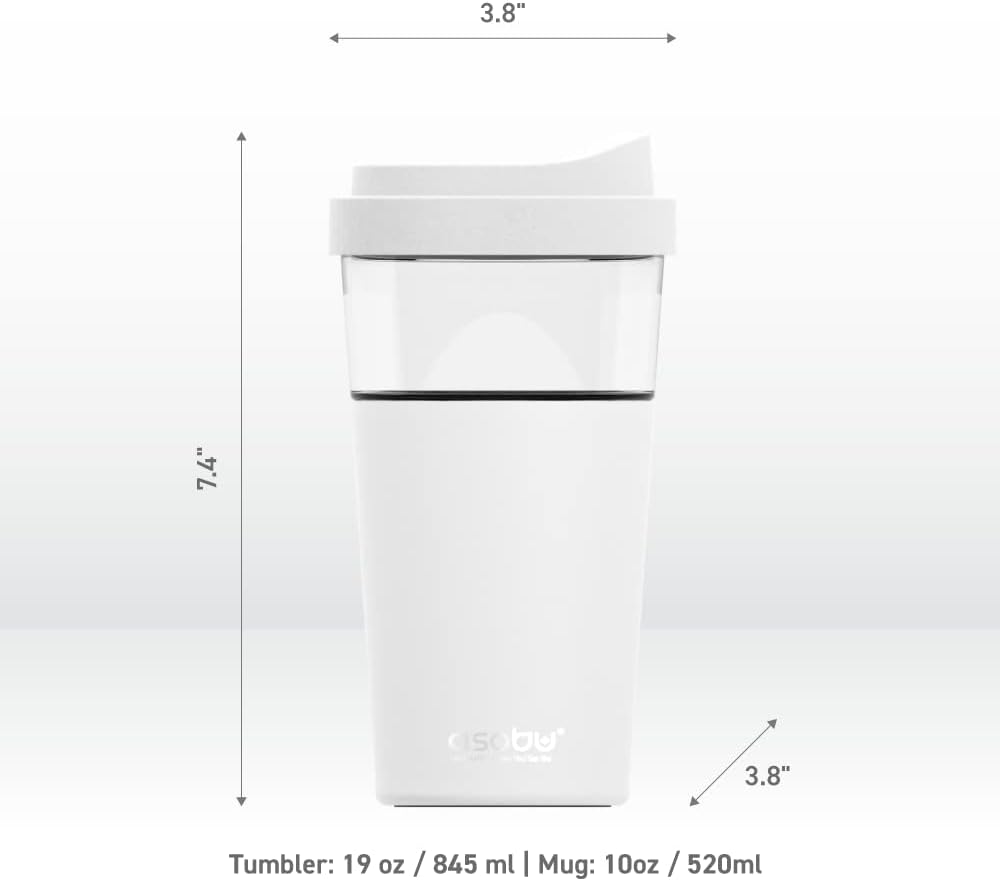 asobu Ultimate Ceramic Travel Mug, 12oz Insulated Stainless Steel Coffee Cup with Handle & Splash-Resistant Lid, Ceramic Lined for Pure Taste, BPA-Free, Double-Wall Vacuum for Hot Drinks