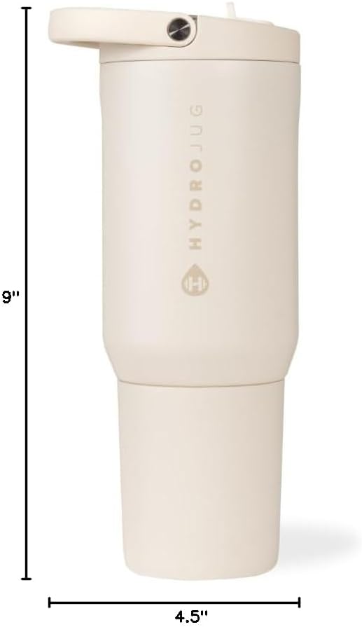 HydroJug Sport - Stainless Steel Tumbler with Straw, Vacuum Insulated, 40oz Leakproof Water Bottle, Ergonomic Design, Reusable, Dishwasher Safe, Rubber Base, Durable for Gym or Outdoors, Sage