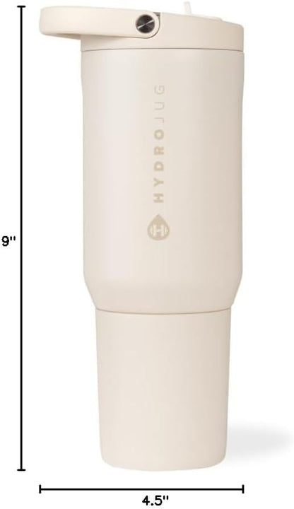 HydroJug Sport - Stainless Steel Tumbler with Straw, Vacuum Insulated, 40oz Leakproof Water Bottle, Ergonomic Design, Reusable, Dishwasher Safe, Rubber Base, Durable for Gym or Outdoors, Sage