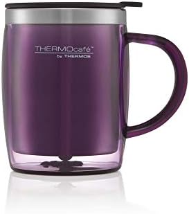 Thermos Translucent Desk Mug, Stainless Steel, Blue, S (Pack of 1), 450 ml