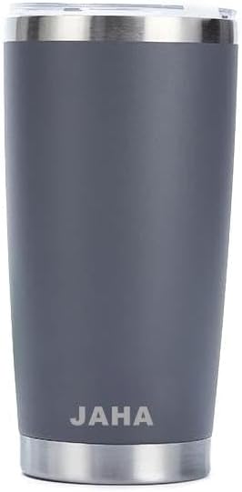 JAHA Stainless Steel Rambler 20 oz Vacuum Insulated Coffee Travel Mug With Magnetic Lid, Tumbler Cup (Cyan Blue), JH001