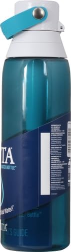 Brita Hard-Sided Plastic Premium Filtering Water Bottle, BPA-Free, Reusable, Replaces 300 Plastic Water Bottles, Filter Lasts 2 Months or 40 Gallons, Includes 1 Filter, Sea Glass - 26 oz.