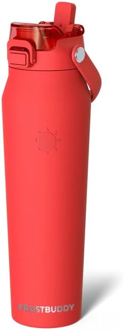 Frost Buddy 24oz Insulated Water Bottle with Straw & Chug Lid | Leak-Proof Stainless Steel | 24-Hours Cold | Sweat-Proof, Cup Holder Friendly | Ideal for Gym, Travel, Sports & Everyday Hydration - Colors B