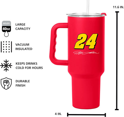 NASCAR 40oz Flipside Powder Coat Tumbler – 40oz Vacuum Insulated Tumbler, Long-Lasting Durable Finish, NASCAR Racing Design – Great for Travel and Outdoor Events