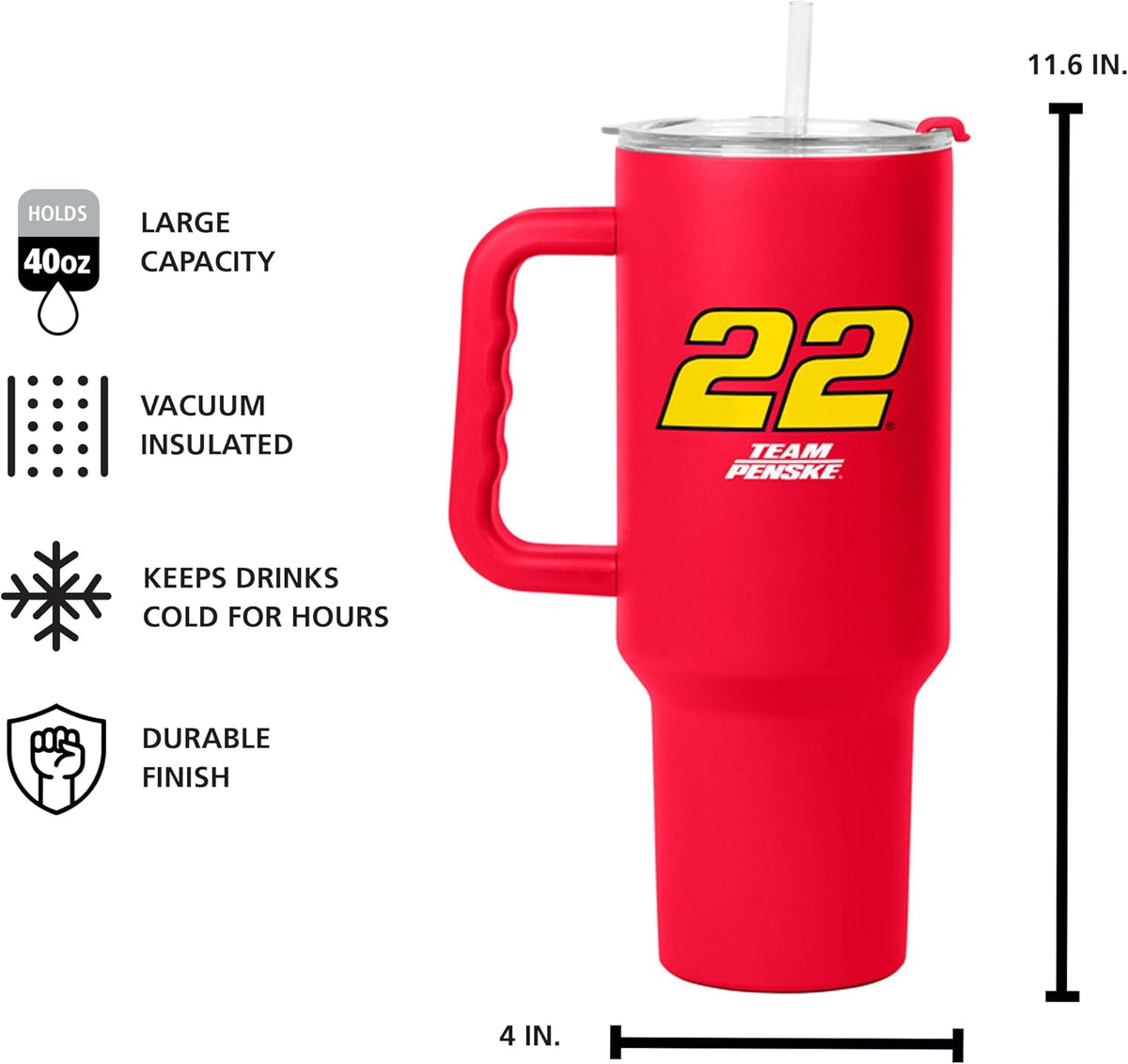 NASCAR 40oz Flipside Powder Coat Tumbler – 40oz Vacuum Insulated Tumbler, Long-Lasting Durable Finish, NASCAR Racing Design – Great for Travel and Outdoor Events