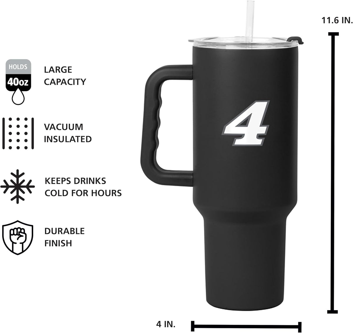 NASCAR 40oz Flipside Powder Coat Tumbler – 40oz Vacuum Insulated Tumbler, Long-Lasting Durable Finish, NASCAR Racing Design – Great for Travel and Outdoor Events